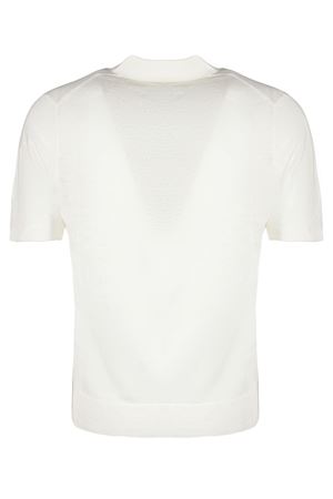 White linen blend polo shirt DIANA STUDIO | MSS25SIN56001